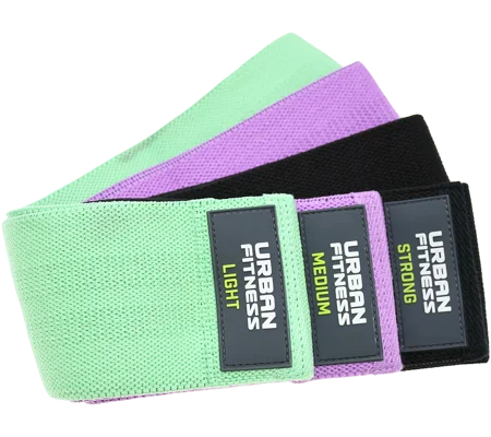 Urban Fitness Fabric Resistance Band Loop (Set of 3) 15 Inch