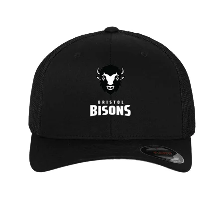 Bristol Bisons Flexfit Mesh Trucker Cap - Black