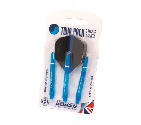 HARROWS TWIN PACK STEMS + FLIGHTS AQUA - MEDIUM