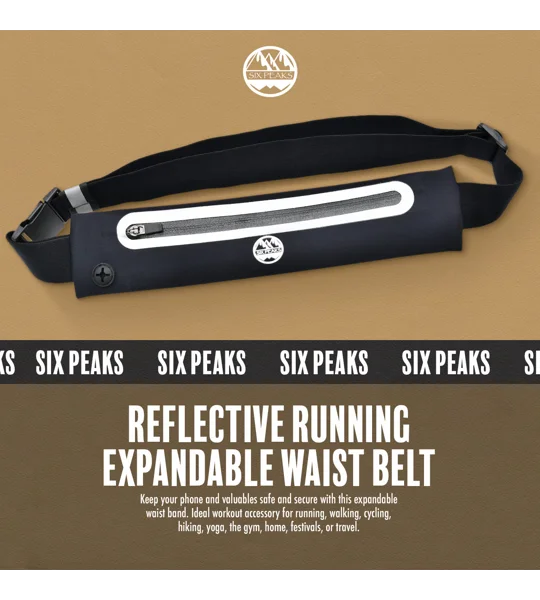 Six Peaks Reflective Running Expandable Waistband Belt