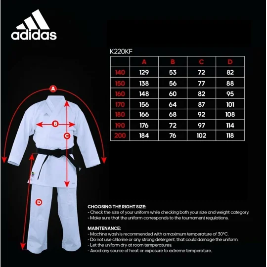 WKU ADIDAS WKF KUMITE FIGHTER UNIFORM - 8OZ