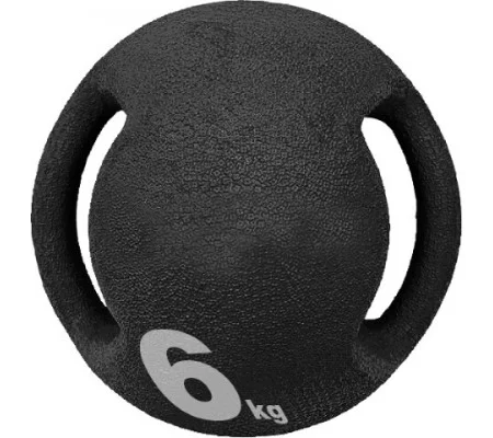 MEDICINE BALL INCLUDING HANDLES - 6KG (BLACK)
