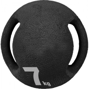 MEDICINE BALL INCLUDING HANDLES - 7KG (BLACK)