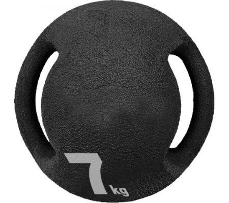 MEDICINE BALL INCLUDING HANDLES - 7KG (BLACK)