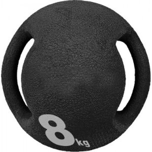 MEDICINE BALL INCLUDING HANDLES - 8KG (BLACK)
