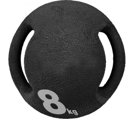 MEDICINE BALL INCLUDING HANDLES - 8KG (BLACK)