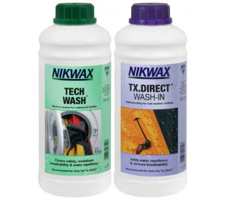 NIKWAX TECH WASH/TX DIRECT WASH-IN TWIN PACK 1.0 LITRE