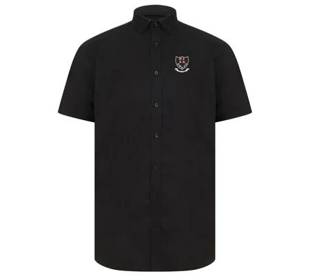 Barton Hill Rugby Oxford Shirt Slim Fit S/S - Black