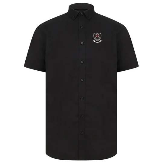Barton Hill Rugby Oxford Shirt Regular Fit S/S - Black