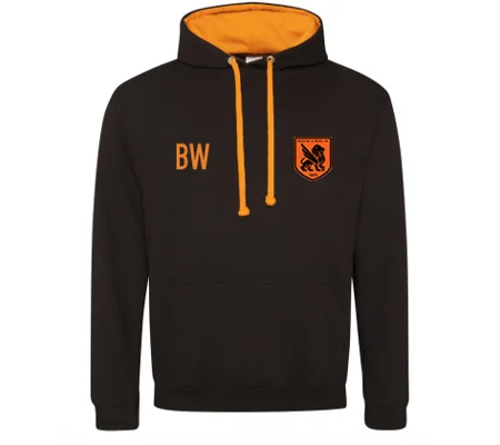 BW-HC Unisex Varsity Hoodie - Black/Orange