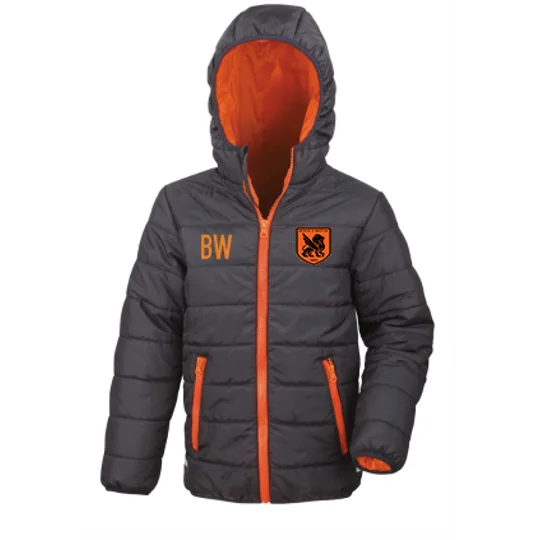 BW-HC Kids Soft Padded Jacket - Black/Orange