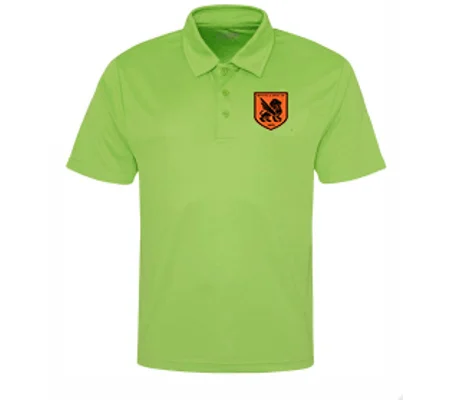 BW-HC Ladies Umpire Performance Polo Shirt Black Logo - Lime Green