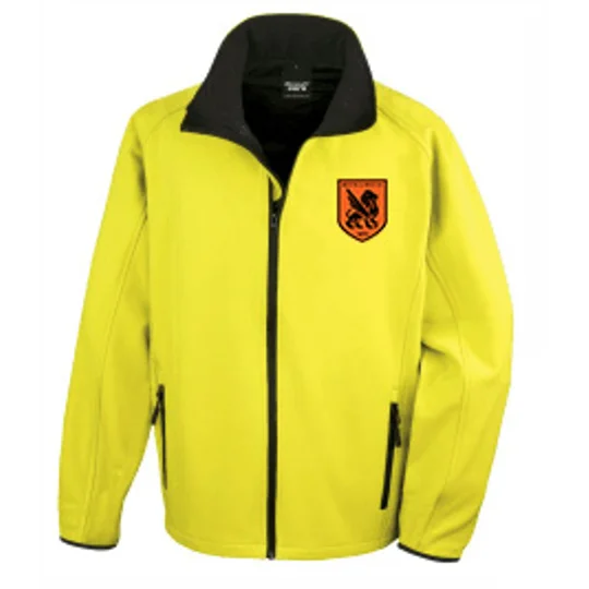 BW-HC Mens Umpire Softshell Jacket Black Logo - Yellow/Black