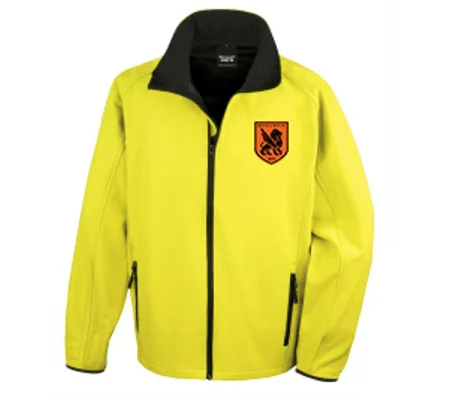BW-HC Ladies Umpire Softshell Jacket Black Logo - Yellow/Black