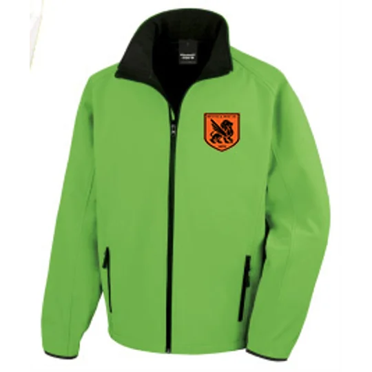 BW-HC Mens Umpire Softshell Jacket Black Logo - Vivid Green/Black