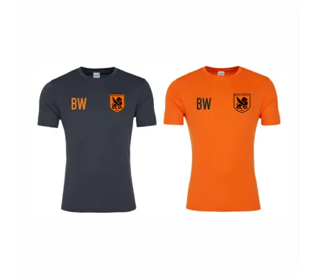 BW-HC Performance Training T-Shirts - Orange Crush/Charcoal