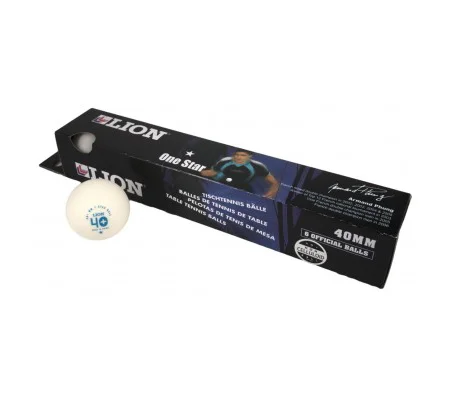 TABLE TENNIS BALLS LION 1* WHITE
