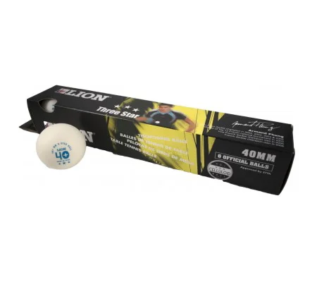 TABLE TENNIS BALLS LION 3* WHITE