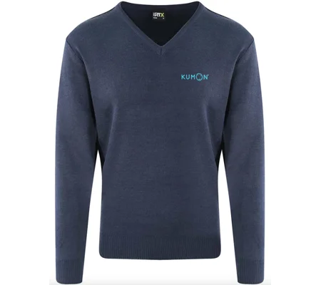 Kumon V Neck Sweater Unisex - Navy