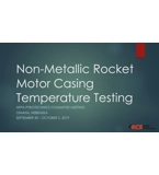 Non-Metallic Rocket Motor Casing Temperature Testing