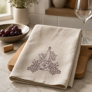 Wine bottle tea towel