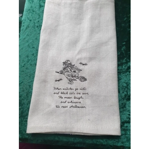 Halloween/witch tea towel