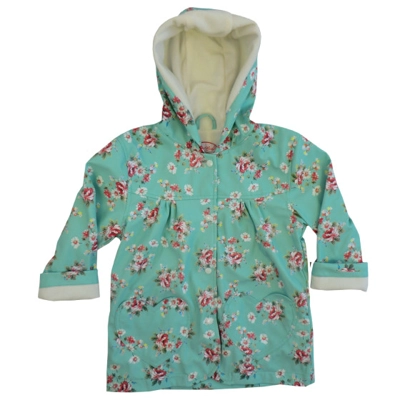 Blue floral raincoat