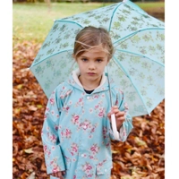 Blue floral raincoat