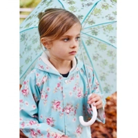 Blue floral raincoat
