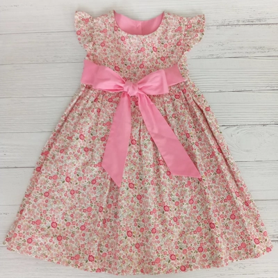 Cream floral handmade cotton dress Cream floral handmade cotton dress