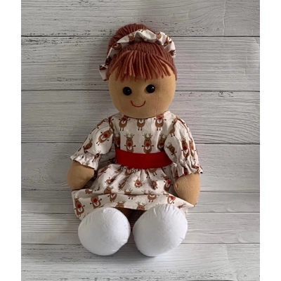 Christmas rag doll cream dress