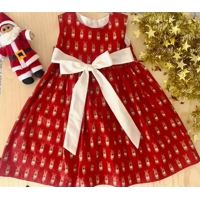 Christmas red & cream reindeer dress