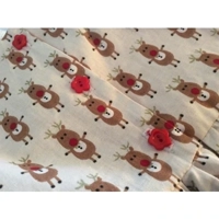 Christmas cream & red reindeer dress