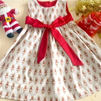 Christmas cream & red reindeer dress