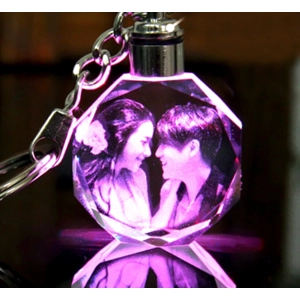 Laser-Engraved Photo Crystal Keychain Laser-Engraved Photo Crystal Keychain