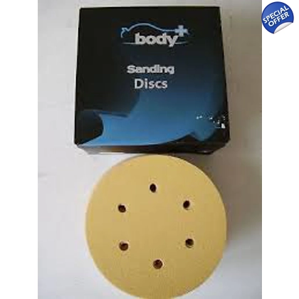 Mirka Body+ Gold Veclro Discs 6+1 Hole 150mm Mirka Body+ Gold Veclro Discs 6+1 Hole 150mm