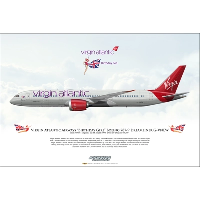 Virgin Atlantic Airways Birthday Girl Boeing 787-9 Dreamliner G-VNEW Virgin Atlantic Airways Birthday Girl Boeing 787-9 Dreamliner G-VNEW