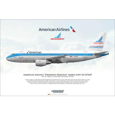 American Airlines "Piedmont Heritage" Airbus A319-112 N744P American Airlines "Piedmont Heritage" Airbus A319-112 N744P