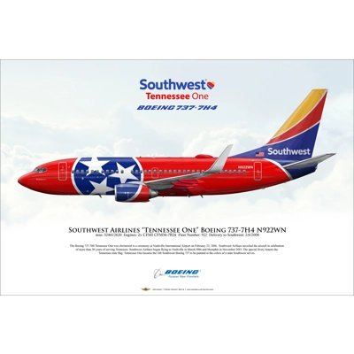 Southwest Airlines "Tennessee One" Boeing 737-7H4 N922WN Southwest Airlines "Tennessee One" Boeing 737-7H4 N922WN