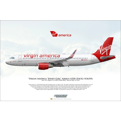Virgin America "Jersey Girl" Airbus A320-214SL N361VA