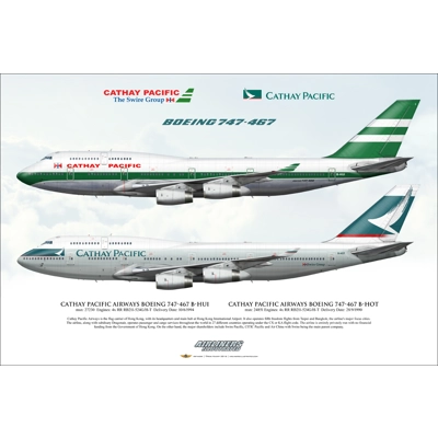 Cathay Pacific Airways Boeing 747-467 B-HUI, B-HOT