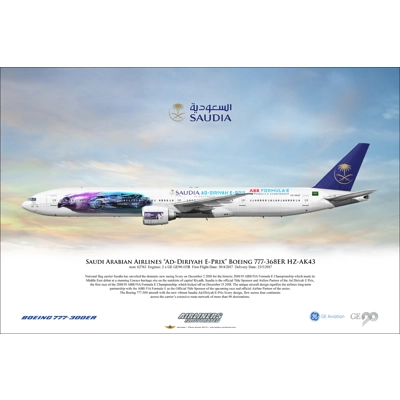 Saudi Arabian Airlines "Ad-Diriyah E-Prix" Boeing 777-368ER HZ-AK43 Saudi Arabian Airlines "Ad-Diriyah E-Prix" Boeing 777-368ER HZ-AK43