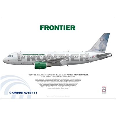 Frontier Airlines "Snowshoe Hare -Jack" Airbus A319-111 N940FR