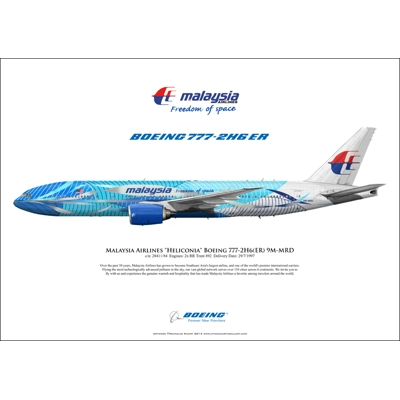 Malaysia Airlines "Heliconia, Freedom of Space" Boeing 777-2H6ER 9M-MRD Malaysia Airlines "Heliconia, Freedom of Space" Boeing 777-2H6ER 9M-MRD
