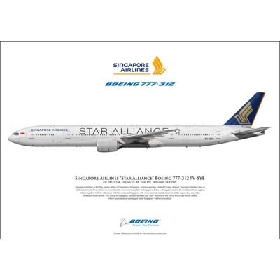 Singapore Airlines "Star Alliance" Boeing 777-312 9V-SYE Singapore Airlines "Star Alliance" Boeing 777-312 9V-SYE