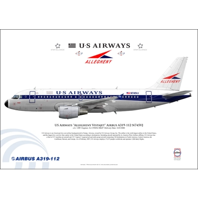 US Airways "Allegheny Vistajet" Airbus A319-112 N745VJ US Airways "Allegheny Vistajet" Airbus A319-112 N745VJ
