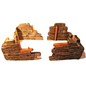 Destroyed buildings 1.32 scale for military modeling, dioramas scenery