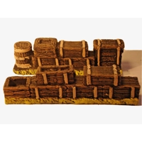 T2 Boxes, Barrels and Sandbags For military modelling, dioramas scenery