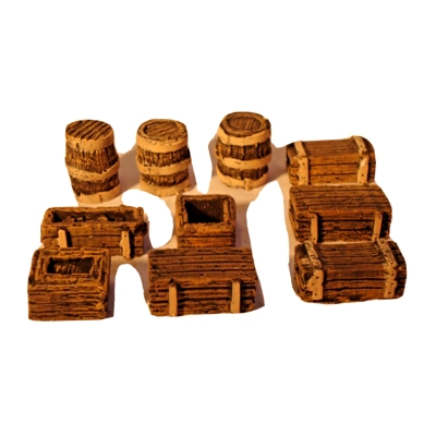 T6 Boxes and barrels. For military modelling, dioramas scenery