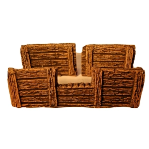 Wood and log fencing for artillery crew 1.32 scale.